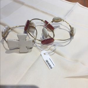 Wire and stone bracelets